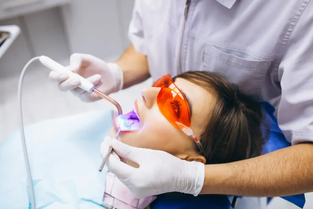 Gentle dental tools used during composite bonding to minimise discomfort and avoid pain.